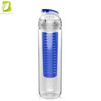 HOT SELLING 700 ml Blue Plastic water bottle for fruit infuser, BPA free bottle for sport